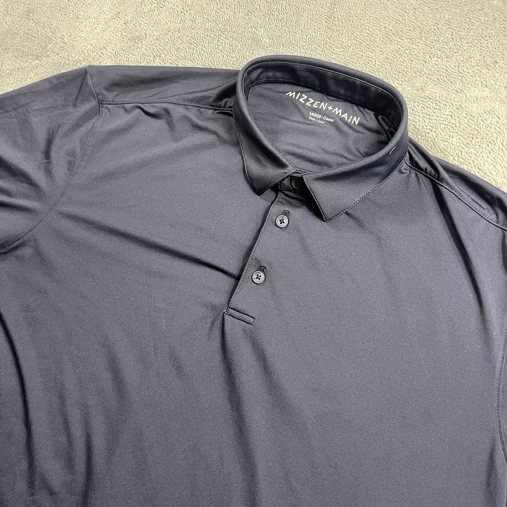 Mizzen Main Polo Shirt Mens Large Classic Navy Wilson Performance Golf Preppy